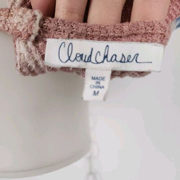 CLOUD CHASER Tie Dye Waffle Knit Long Sleeve Cozy Crop Top Open Back Womens M - Picture 6 of 7